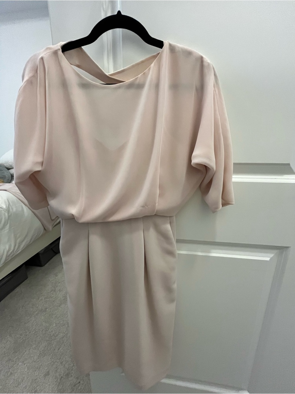 Reiss Pale Blush Midi Sheath Dress